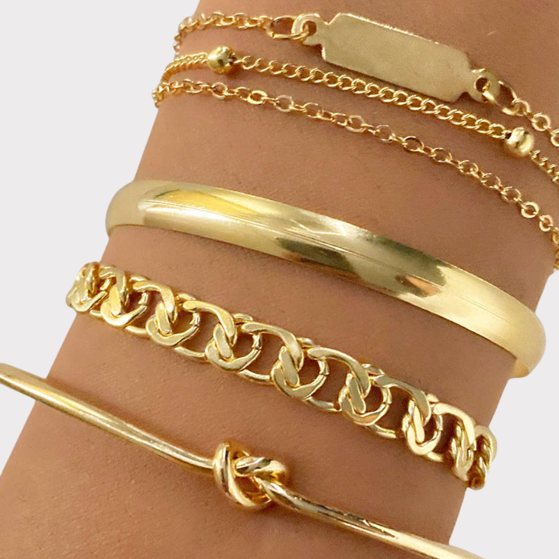 4-pcs Metal Chain Bracelet Set Liora Lane Boutique
