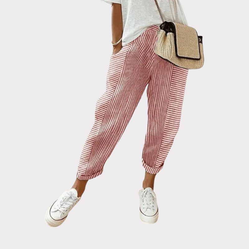 Alba Striped Linen-Blend Pants Liora Lane Boutique