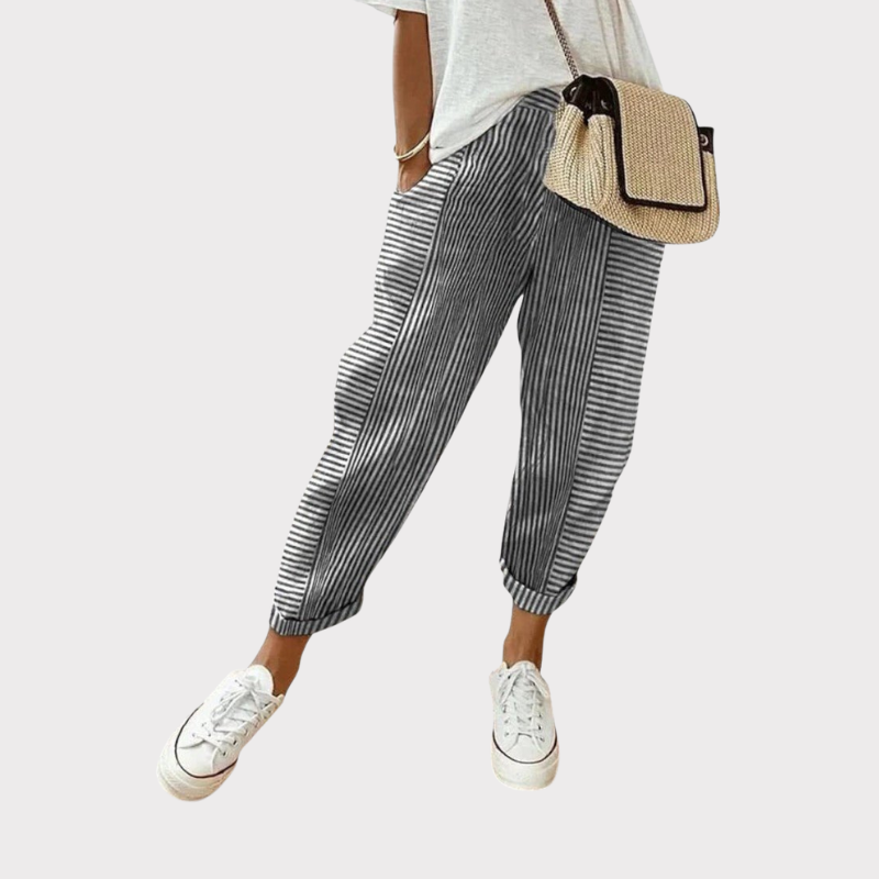 Alba Striped Linen-Blend Pants Liora Lane Boutique