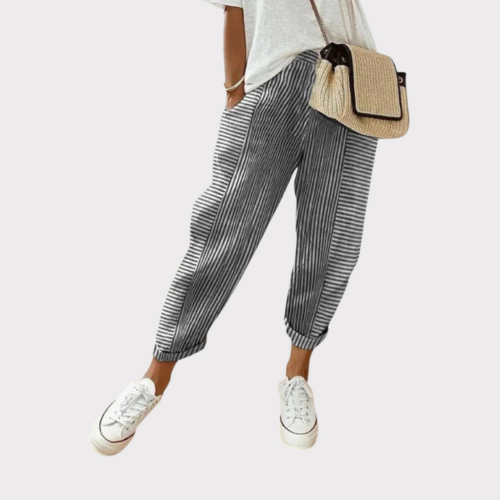 Alba Striped Linen-Blend Pants Liora Lane Boutique