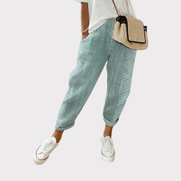 Alba Striped Linen-Blend Pants Liora Lane Boutique