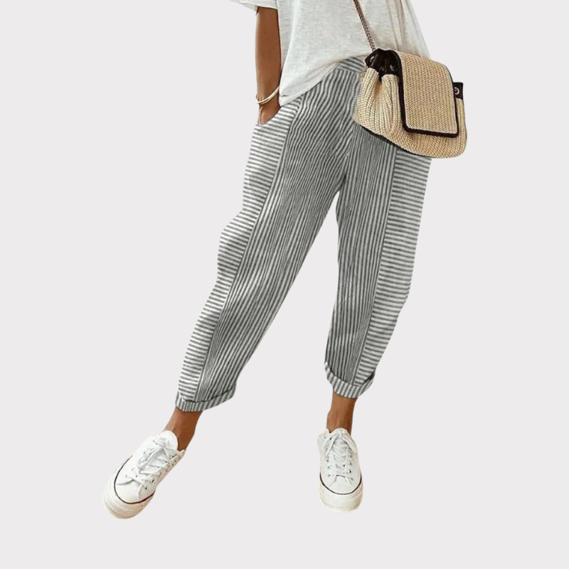 Alba Striped Linen-Blend Pants Liora Lane Boutique