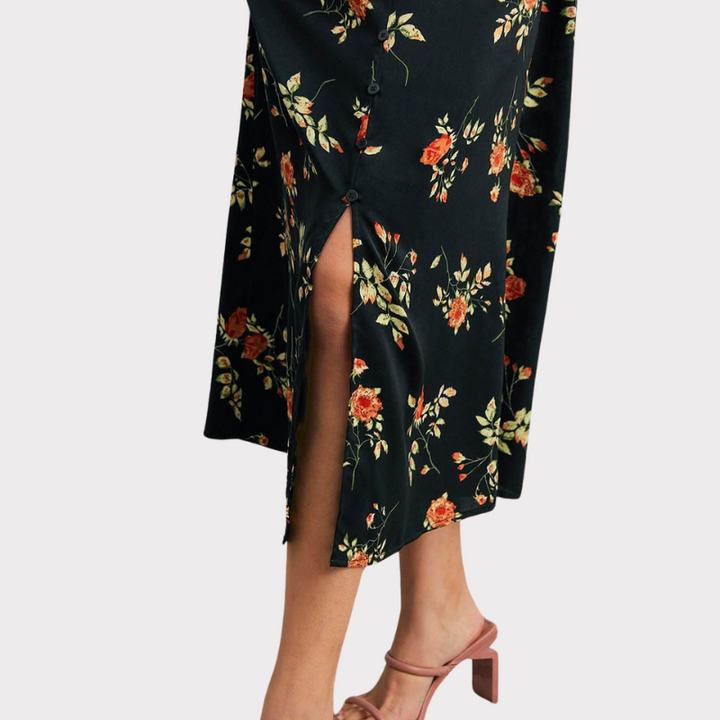 Alexia | V Neck Floral Short Sleeve Maxi Dress Liora Lane Boutique