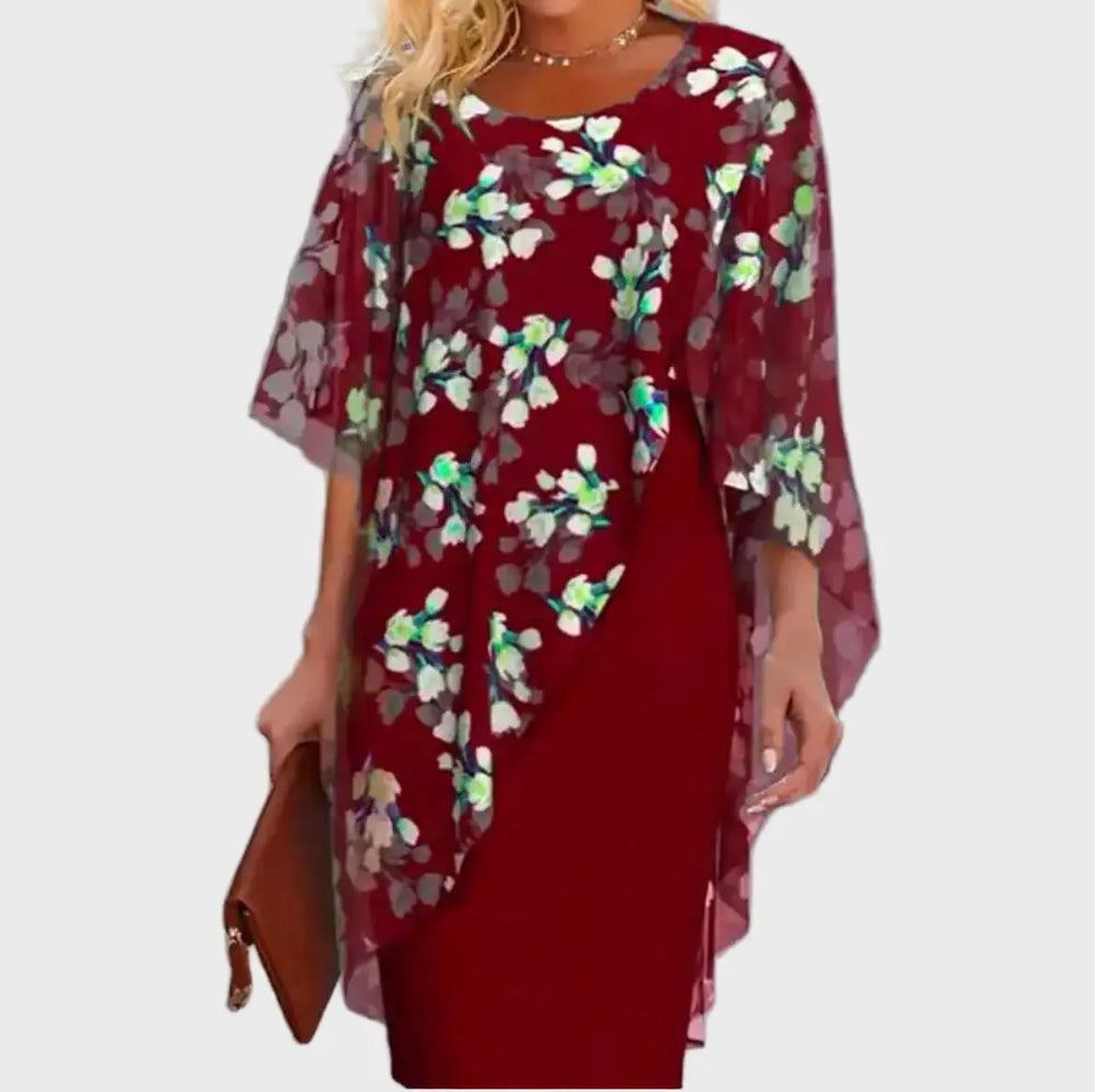 Navy Blue Floral Overlay Dress Jasmine's Boutique Australia