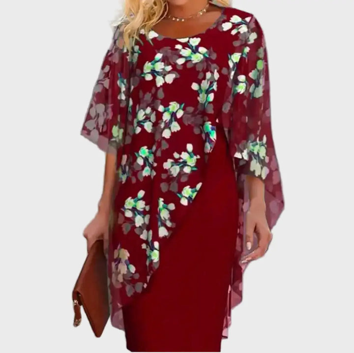 Navy Blue Floral Overlay Dress Jasmine's Boutique Australia