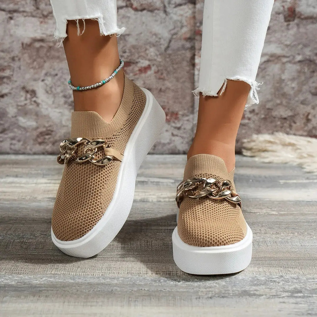 "Urban Luxe Chain Slip-Ons" Jasmine's Boutique Australia