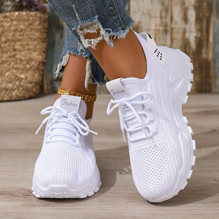 Beige Breathable Knit Sneakers Jasmine's Boutique Australia
