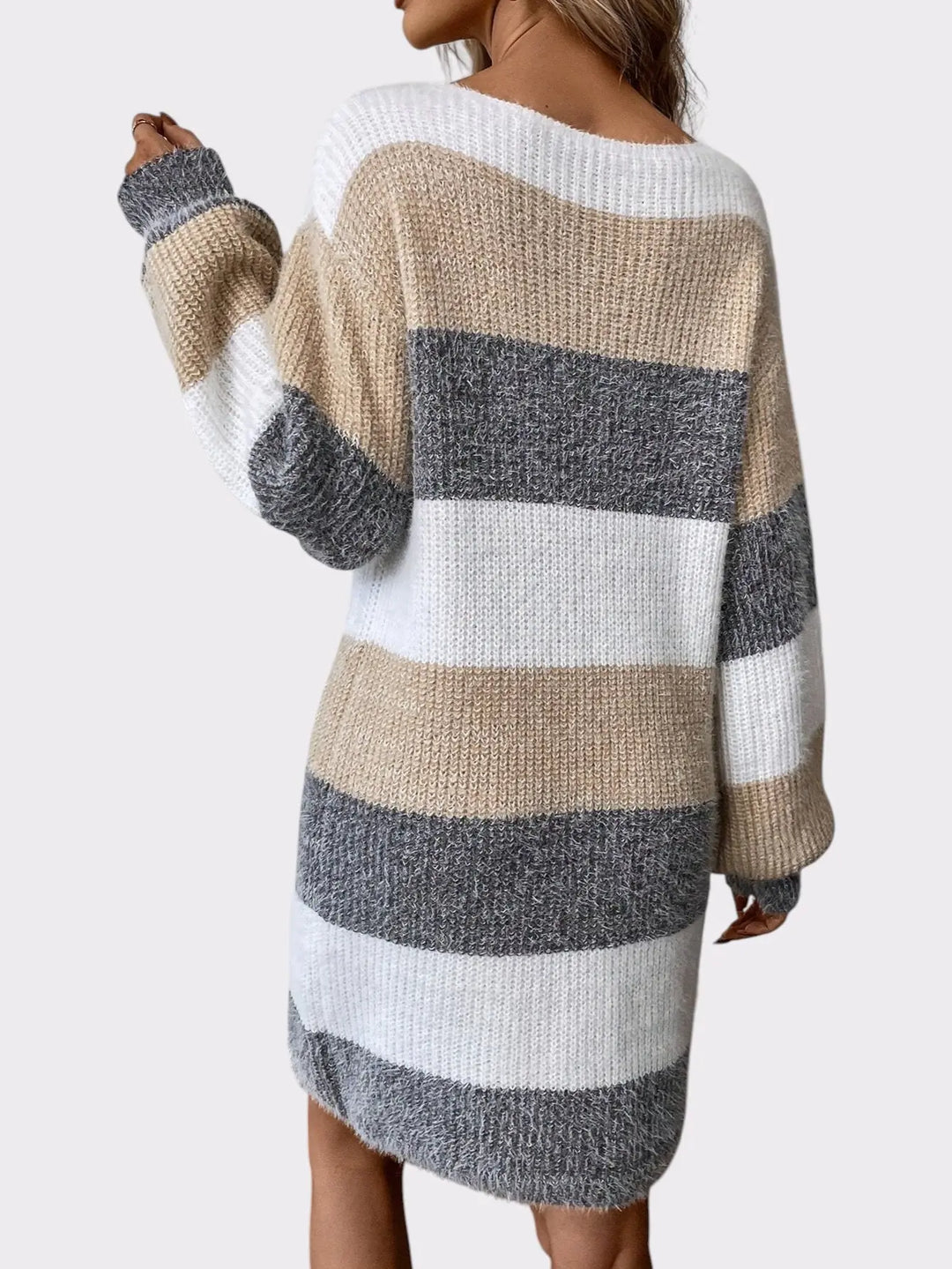 Cozy Stripes Knit Sweater Dress Jasmine's Boutique Australia