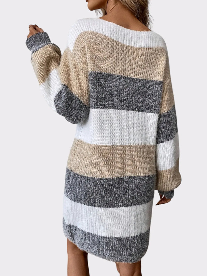 Cozy Stripes Knit Sweater Dress Jasmine's Boutique Australia