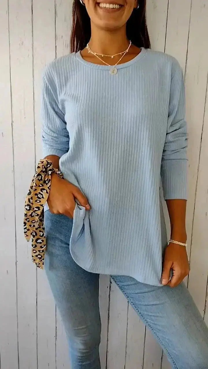 Soft Blush Ribbed Long Sleeve Top Jasmine's Boutique Australia