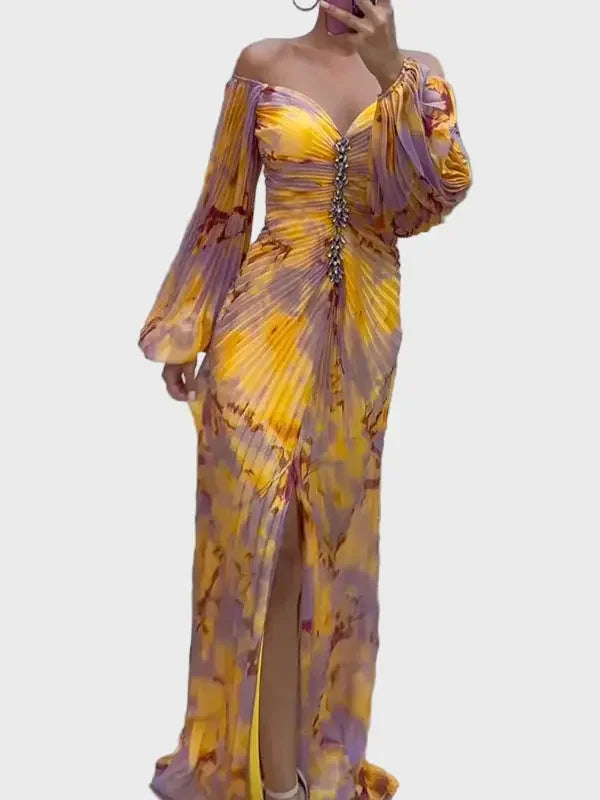 Sunset Glow Off-Shoulder Gown Luxe-london.uk