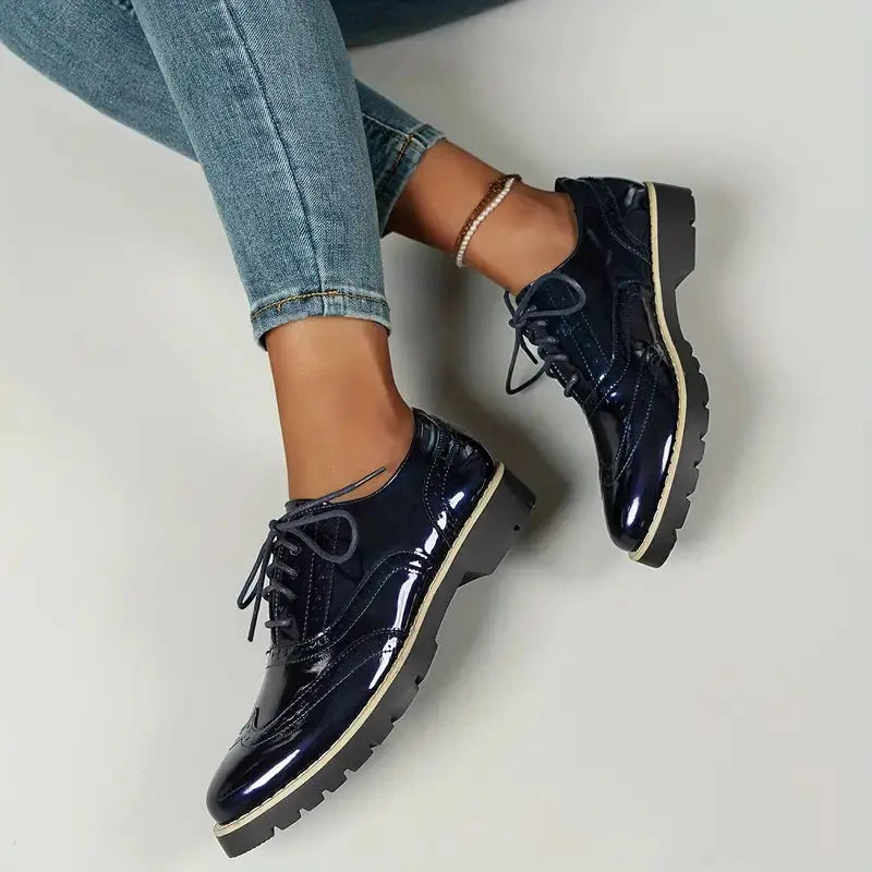 Glossy Black Oxford Brogues Jasmine's Boutique Australia