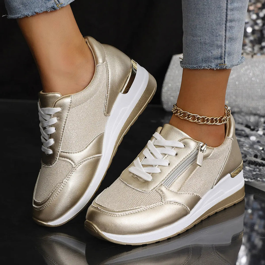 GlamRise Metallic Wedge Sneakers Jasmine's Boutique Australia