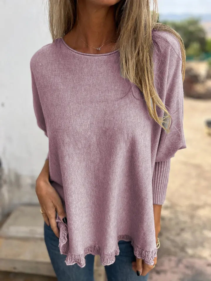 Soft Elegance Fringe Hem Knit Top Jasmine's Boutique Australia