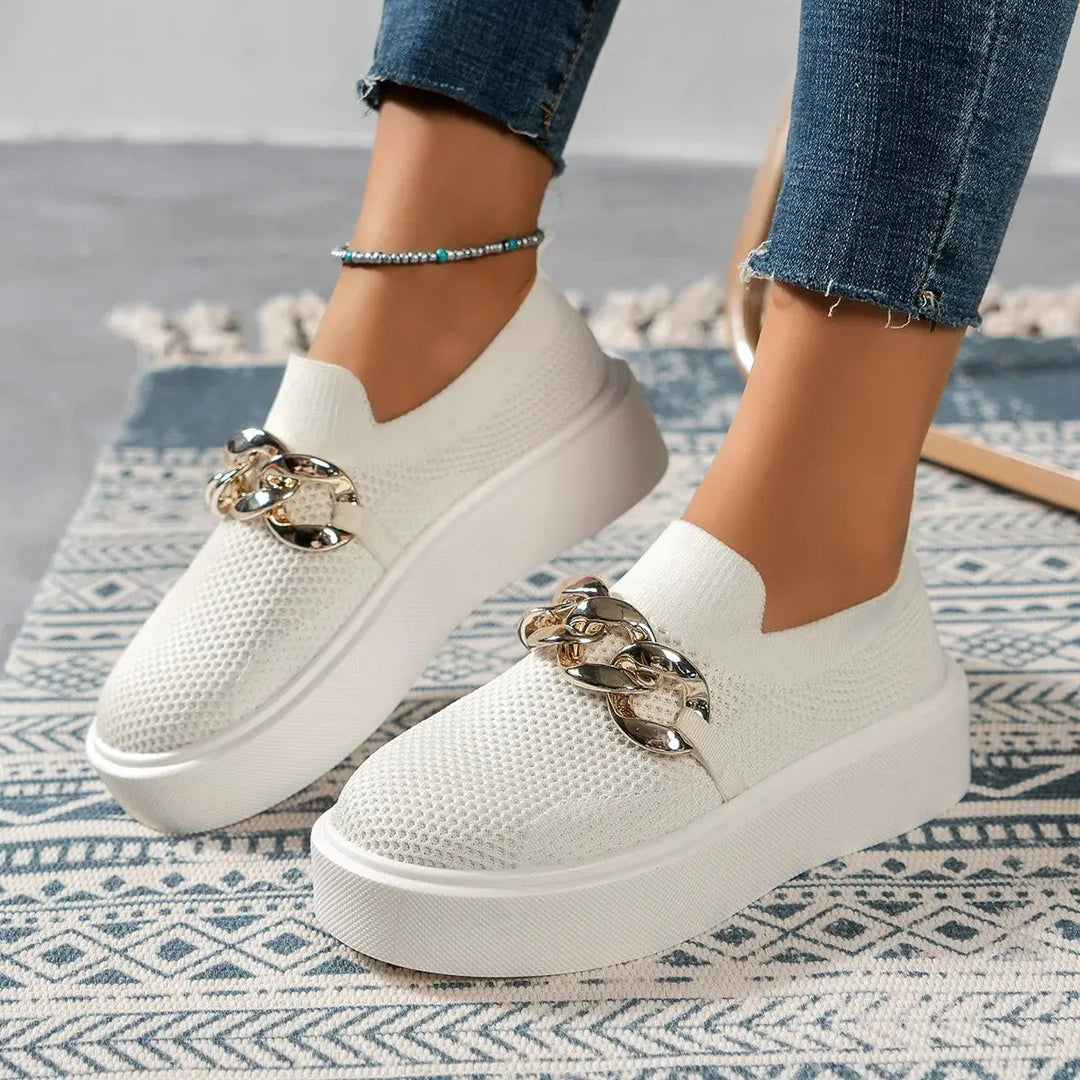 "Urban Luxe Chain Slip-Ons" Jasmine's Boutique Australia