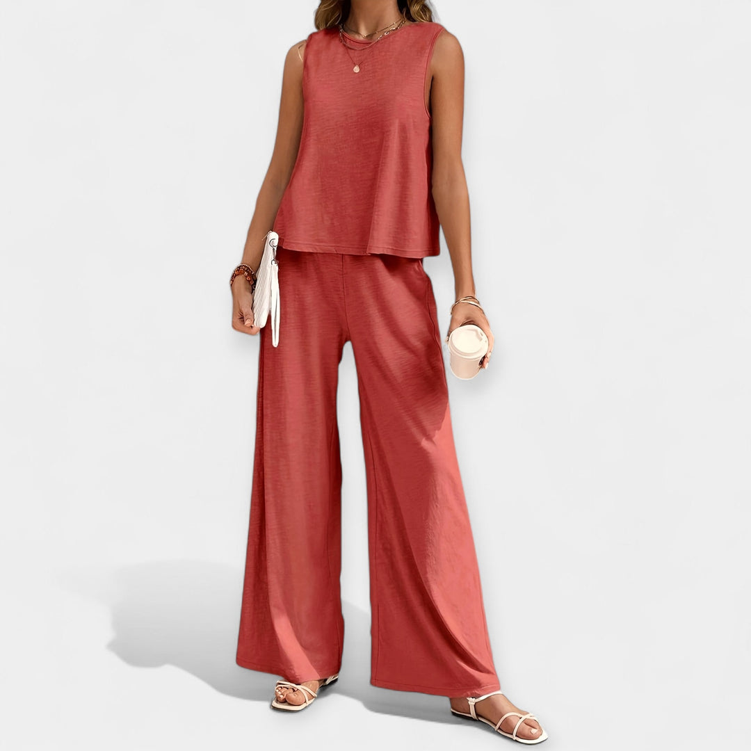 Set of Sleeveless Top and Wide Pants Jasmine's Boutique Australia