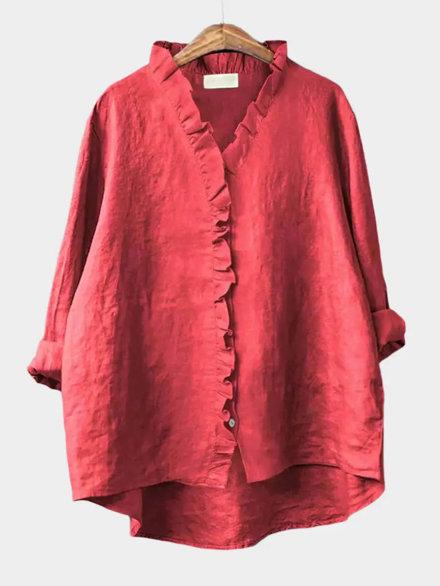 Soft Ruffle Linen Blouse Jasmine's Boutique Australia