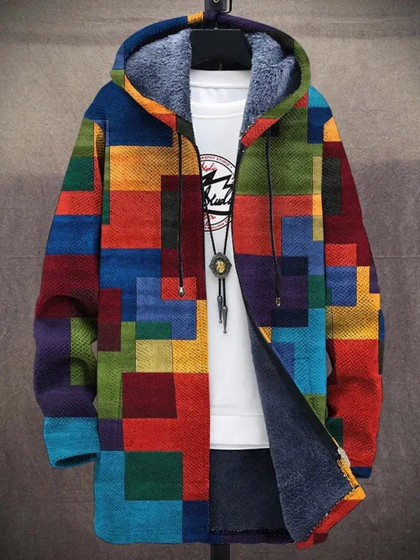 Geometric Colorblock Sherpa Hoodie Jasmine's Boutique Australia