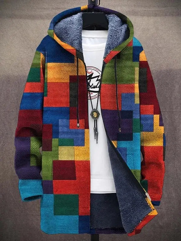 Vibrant Patchwork Fleece-Lined Hoodie Jasmine's Boutique Australia