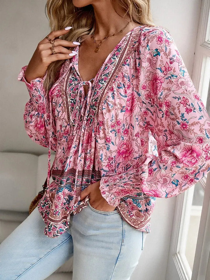 Sunset Bloom Boho Blouse Jasmine's Boutique Australia