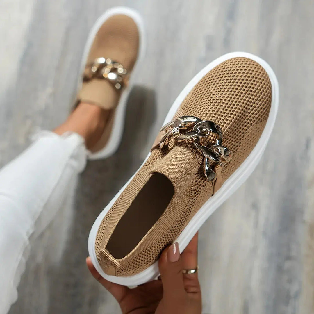 "Urban Luxe Chain Slip-Ons" Jasmine's Boutique Australia
