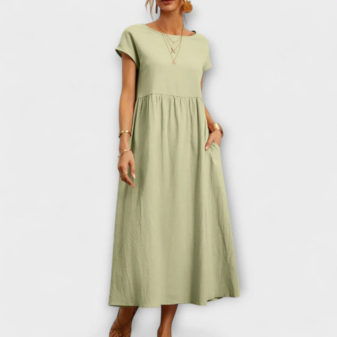 Midi Dress with Simple Line and Side Pockets Jasmine's Boutique Australia
