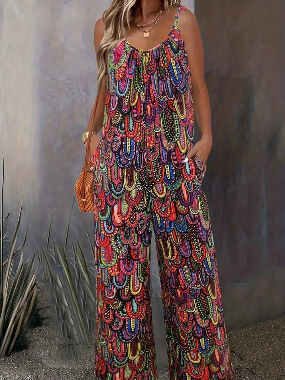 BohoVibe Multicolor Wide-Leg Jumpsuit Jasmine's Boutique Australia