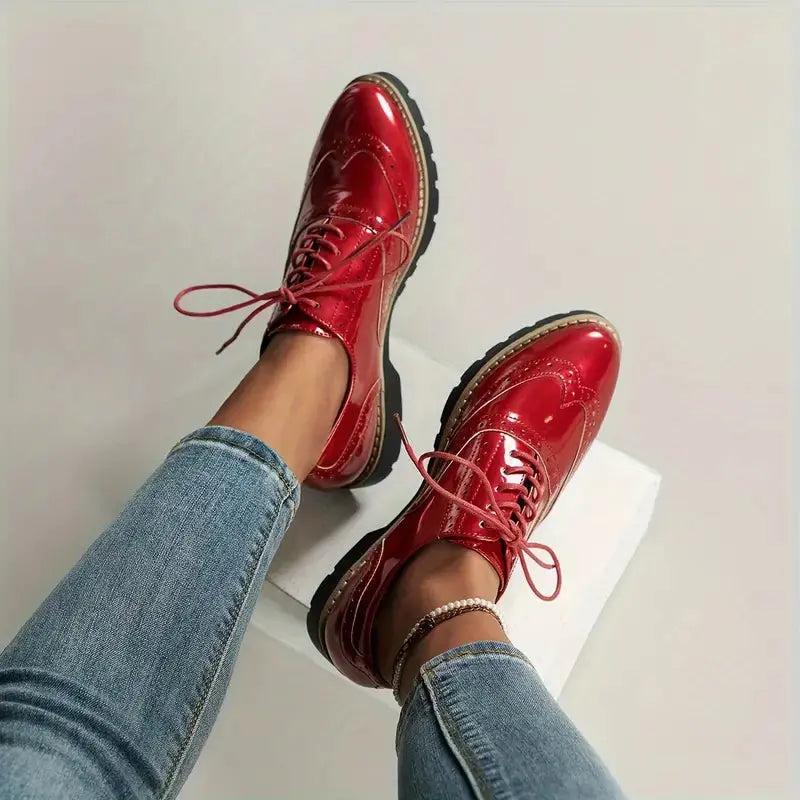 Glossy Black Oxford Brogues Jasmine's Boutique Australia