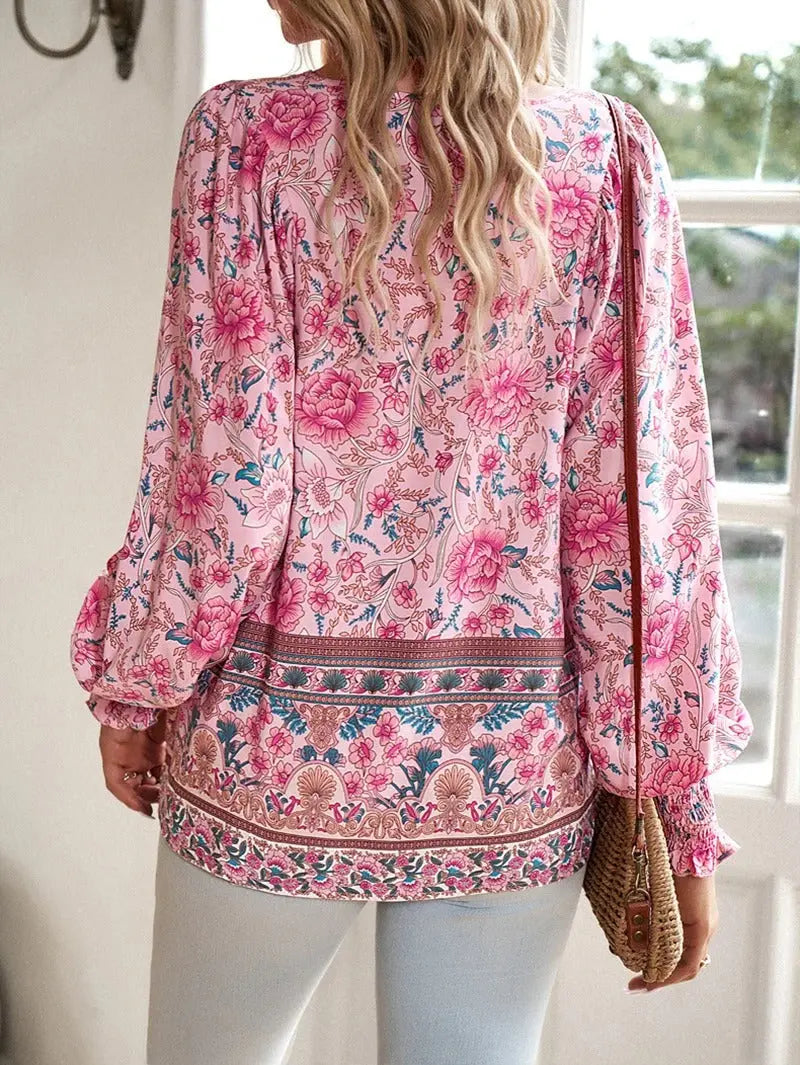 Sunset Bloom Boho Blouse Jasmine's Boutique Australia
