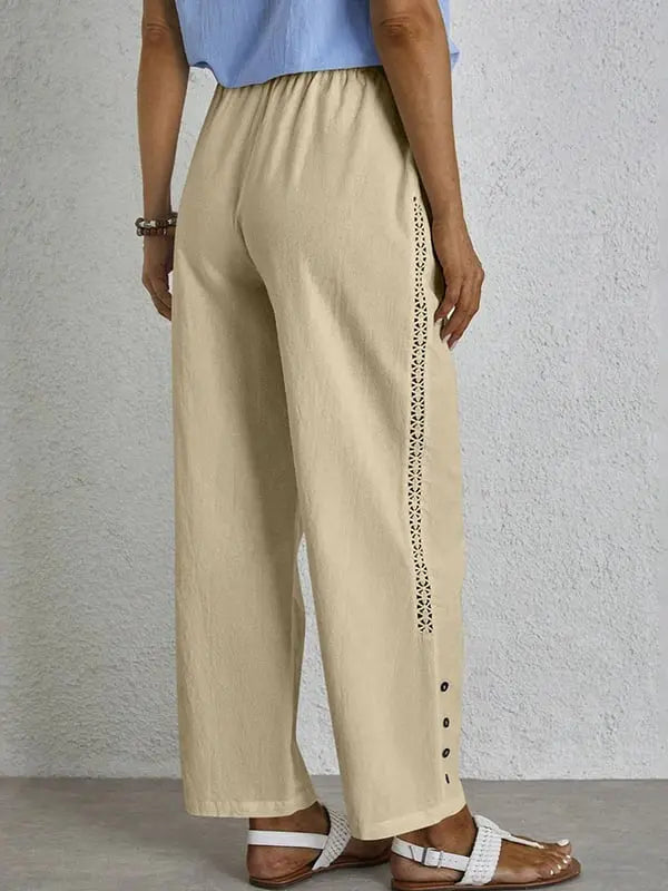 Coastal Charm Embroidered Wide-Leg Pants Jasmine's Boutique Australia