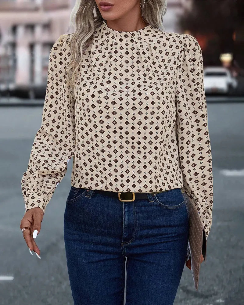 Vintage Charm Geometric Blouse Jasmine's Boutique Australia