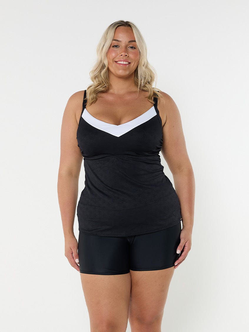 Black and White Underwire Tankini Top Jasmine's Boutique Australia