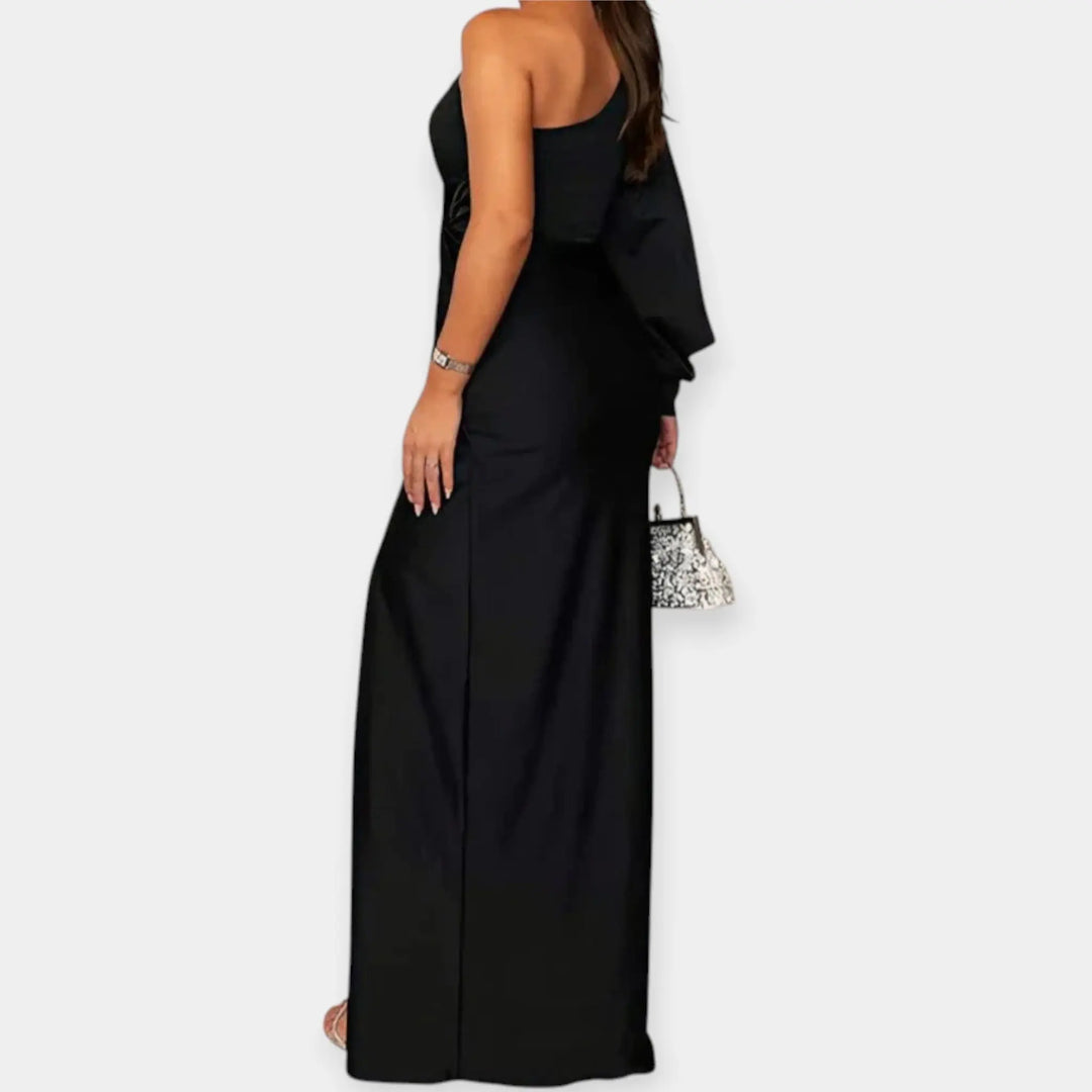 Maxi Dress with Asymmetrical Shoulder and Slit Jasmine's Boutique Australia