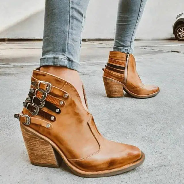 Saddle Ridge Buckle Ankle Boots Jasmine's Boutique Australia