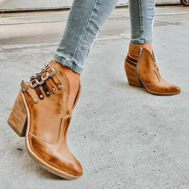 Saddle Ridge Buckle Ankle Boots Jasmine's Boutique Australia