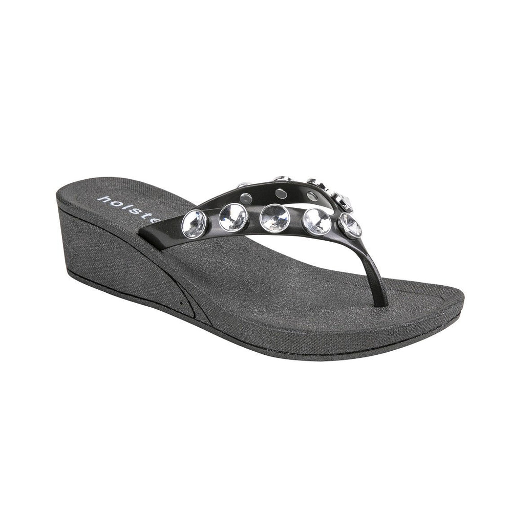 Holster Crystal Black Wedge Sandals Jasmine's Boutique Australia