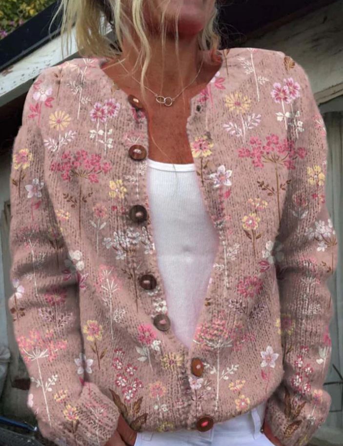 Michelle | Soft Autumn Cardigan  Liora Lane Boutique TOP Peach Floral / UK 18-20 (3XL) 34.95