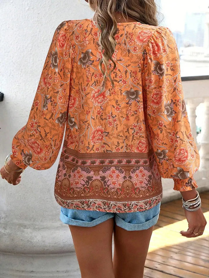 Sunset Bloom Boho Blouse Jasmine's Boutique Australia
