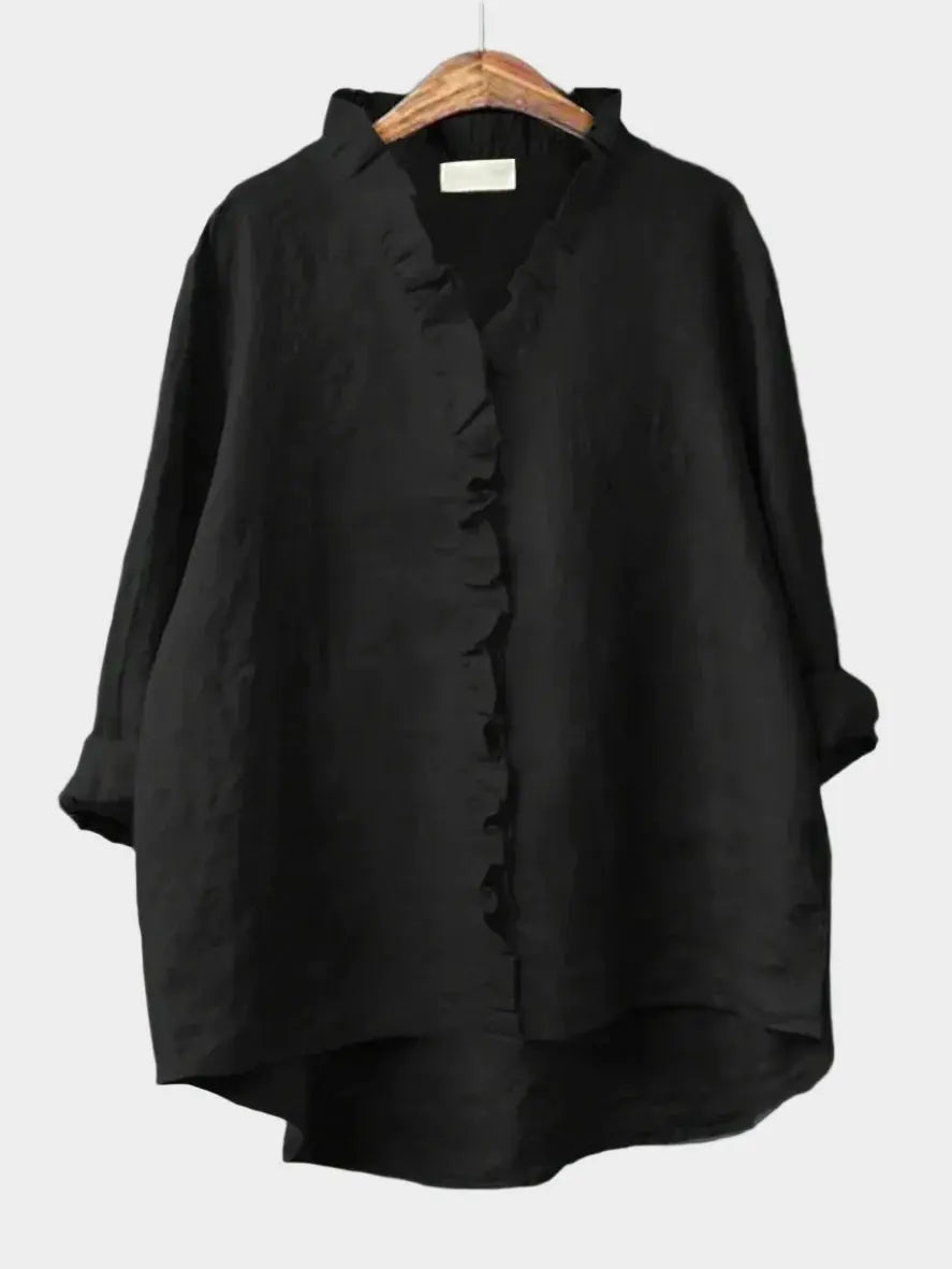 Soft Ruffle Linen Blouse Jasmine's Boutique Australia
