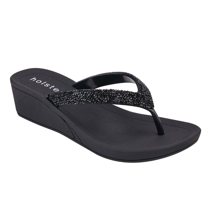 Holster Black Crystal Wedge Sandals Jasmine's Boutique Australia