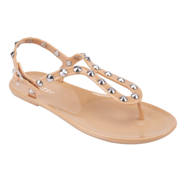 Holster Nude Studded T-Strap Sandals Jasmine's Boutique Australia