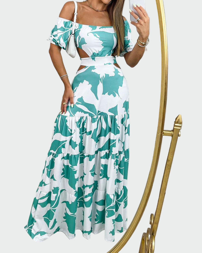 Off Shoulder Print Maxi Dress Jasmine's Boutique Australia