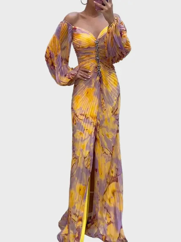 Sunset Glow Off-Shoulder Gown Luxe-london.uk
