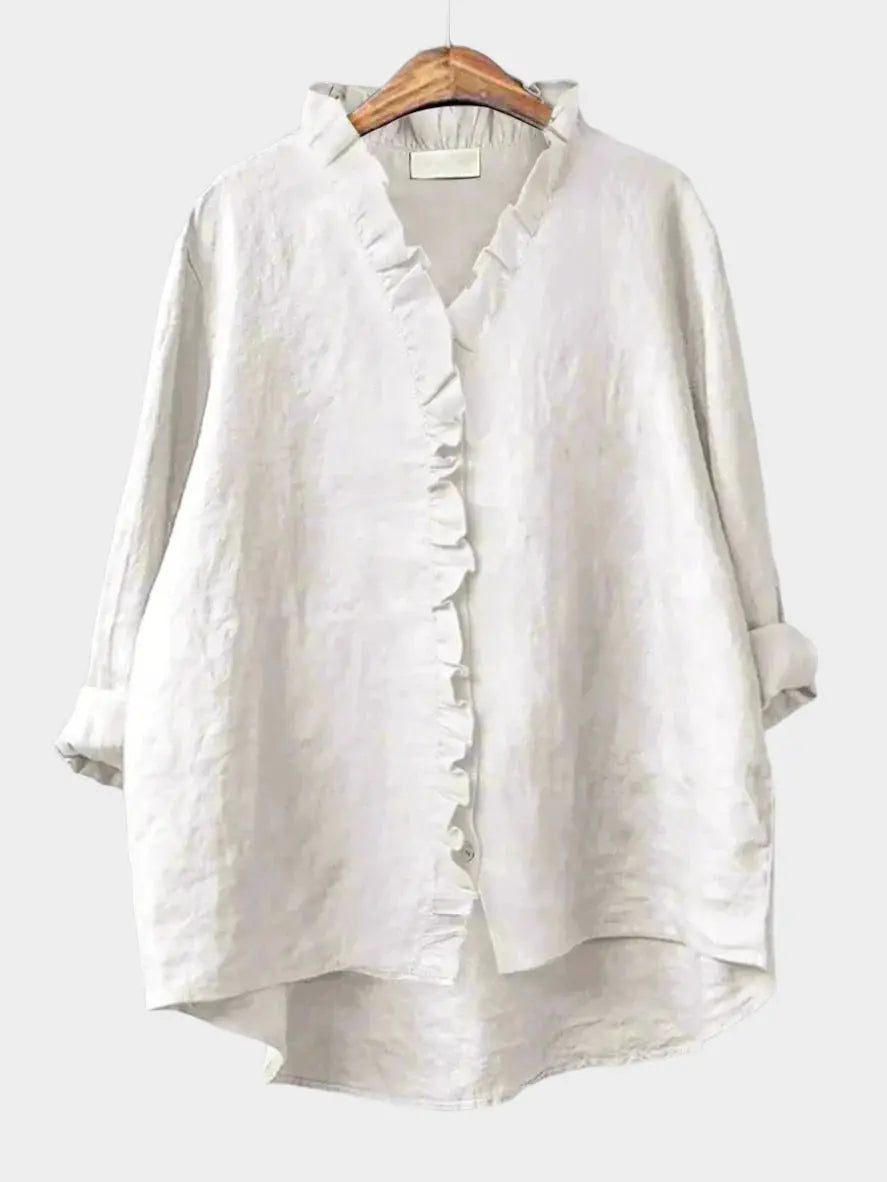 Soft Ruffle Linen Blouse Jasmine's Boutique Australia