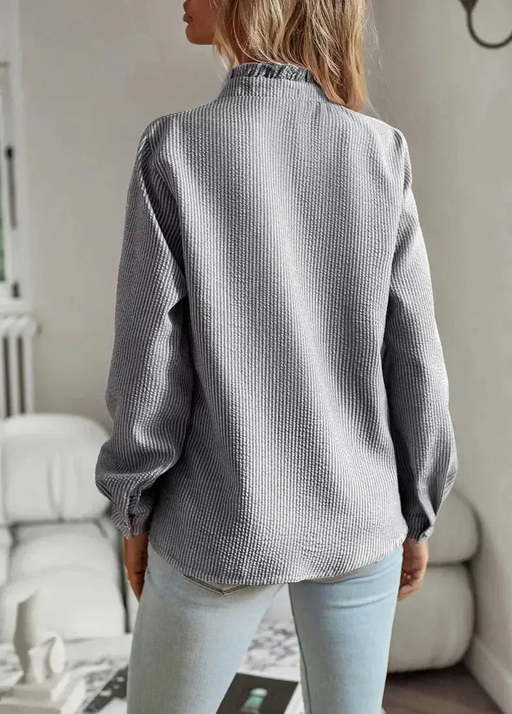 Soft Blush Ruffle Button-Up Blouse Jasmine's Boutique Australia