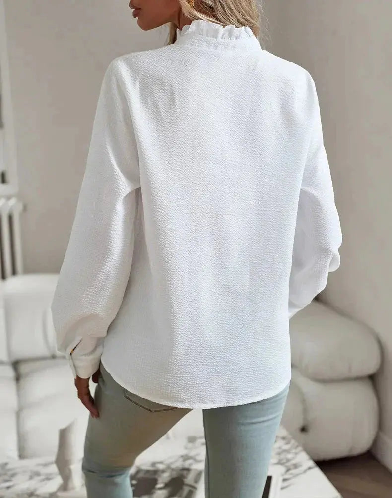 Soft Blush Ruffle Button-Up Blouse Jasmine's Boutique Australia