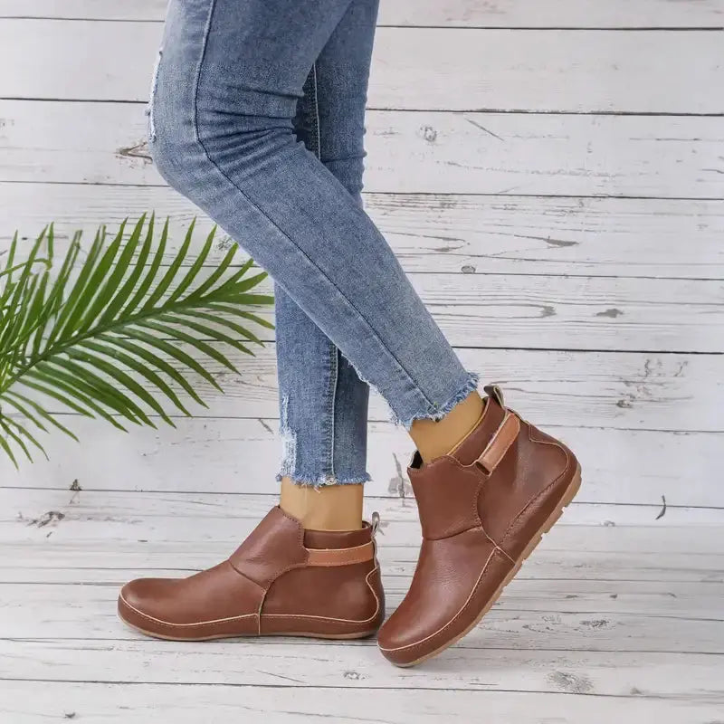 Rustic Charm Leather Ankle Boots Jasmine's Boutique Australia