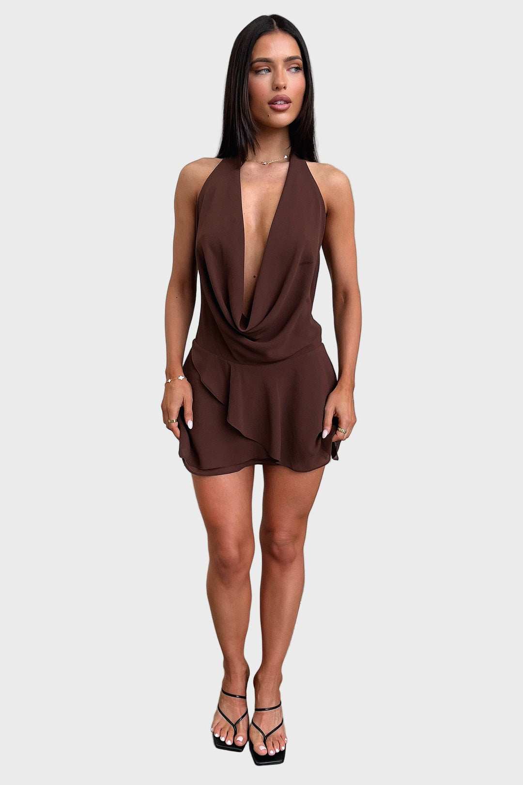 Azure Glow Draped Mini Dress Jasmine's Boutique Australia
