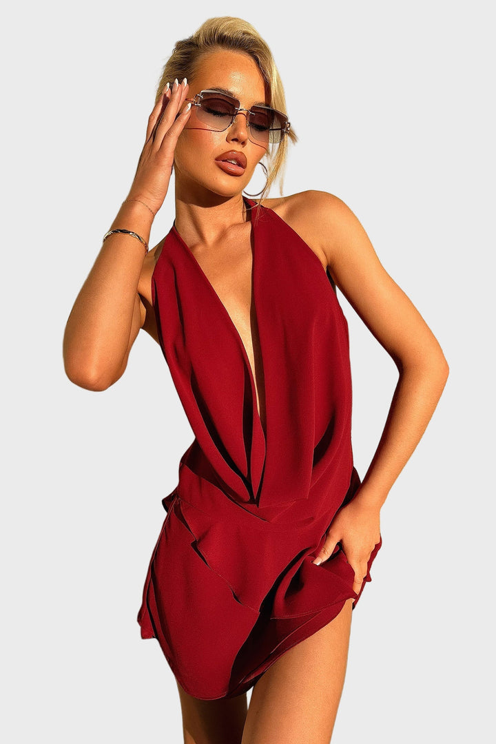 Azure Glow Draped Mini Dress Jasmine's Boutique Australia