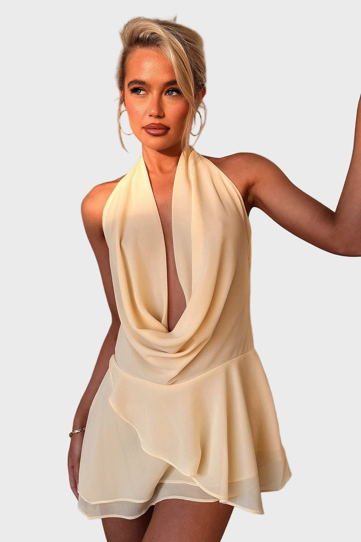 Azure Glow Draped Mini Dress Jasmine's Boutique Australia